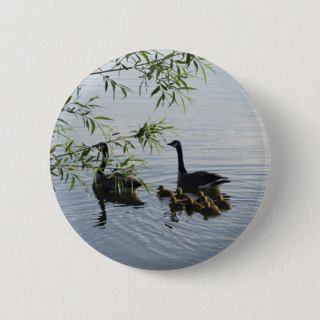 Badge Rond 5 Cm Bouton Oies sauvages (Devant)