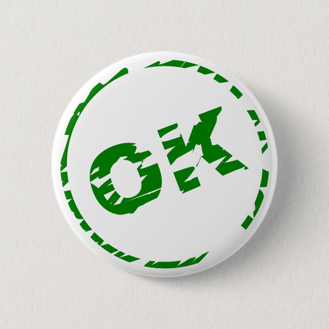 Badge Rond 5 Cm Bouton Ok (Devant)