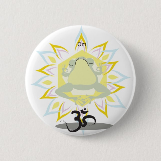 Badge Rond 5 Cm Bouton Om Frog (Devant)