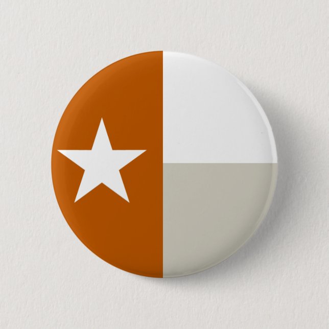 Badge Rond 5 Cm Bouton orange brûlé de drapeau du Texas (Devant)