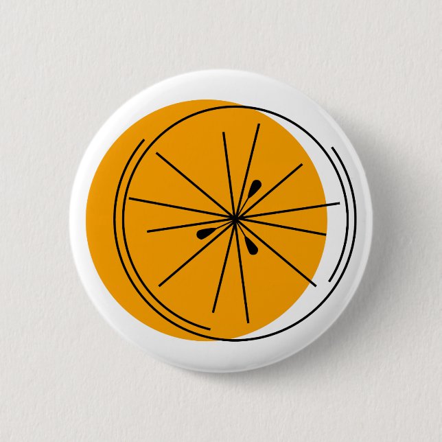 Badge Rond 5 Cm Bouton Orange Citrus (Devant)