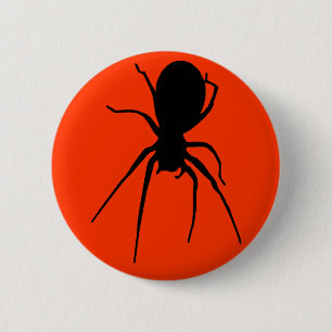Badge Rond 5 Cm Bouton Orange Déplaisant Spider