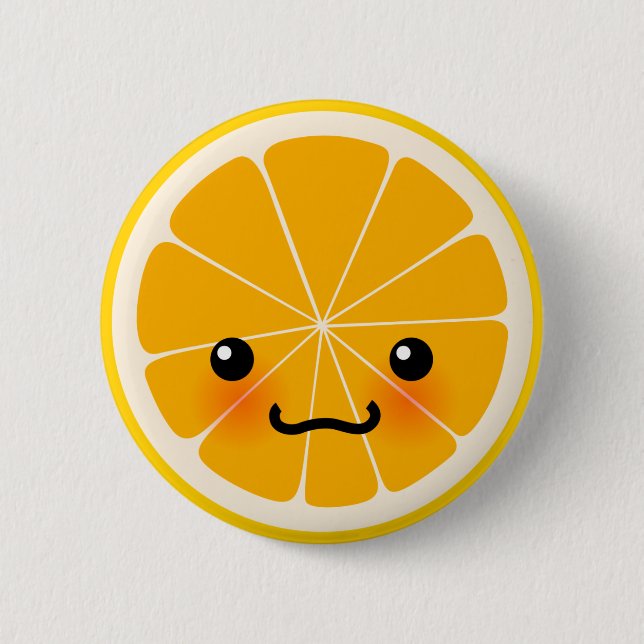 Badge Rond 5 Cm Bouton orange frais (Devant)