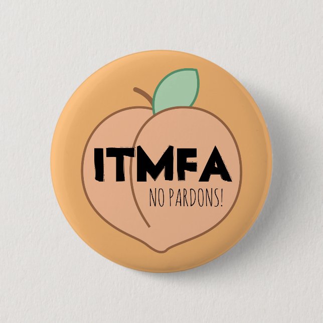 Badge Rond 5 Cm Bouton Orange ITMFA (Devant)
