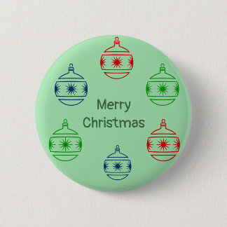 Badge Rond 5 Cm Bouton - Orbes de Noël avec voeux