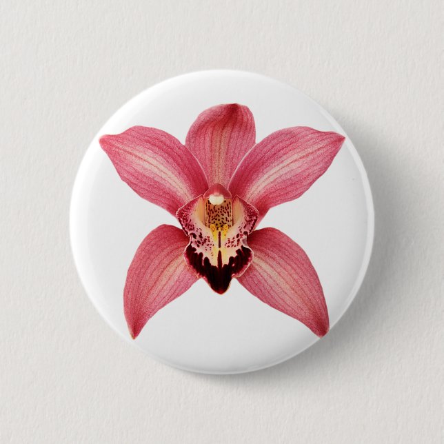 Badge Rond 5 Cm Bouton orchidée (Devant)