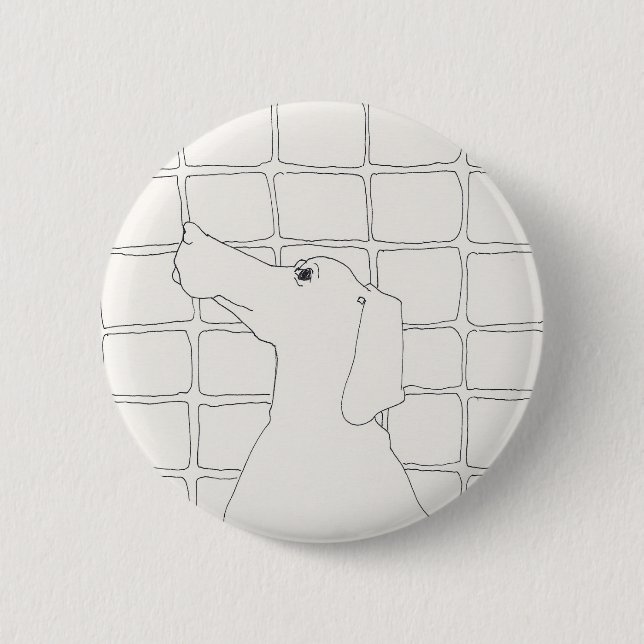 Badge Rond 5 Cm Bouton Original Chien Dessin Chien Chinois Année 2 (Devant)