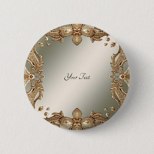 Badge Rond 5 Cm Bouton Ornat Or