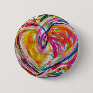 Badge Rond 5 Cm Bouton ou épine du coeur de la joie