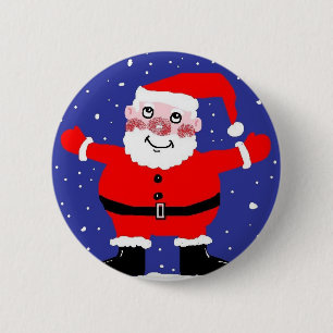 BADGE ROND 5 CM BOUTON OU INSIGNE DE PÈRE NOËL