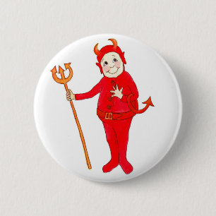 Badge Rond 5 Cm Bouton ou insigne de "petit diable rouge"
