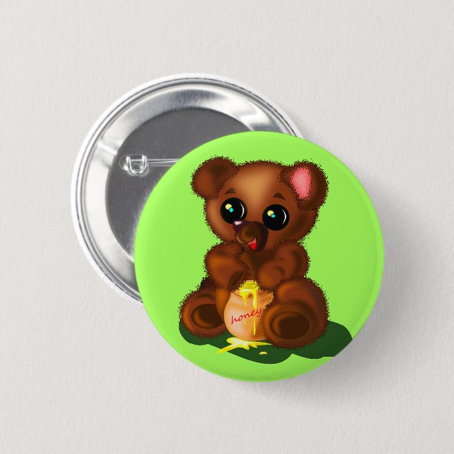 Badge Rond 5 Cm Bouton Ours Bébé - Votre couleur (Devant & derrière)