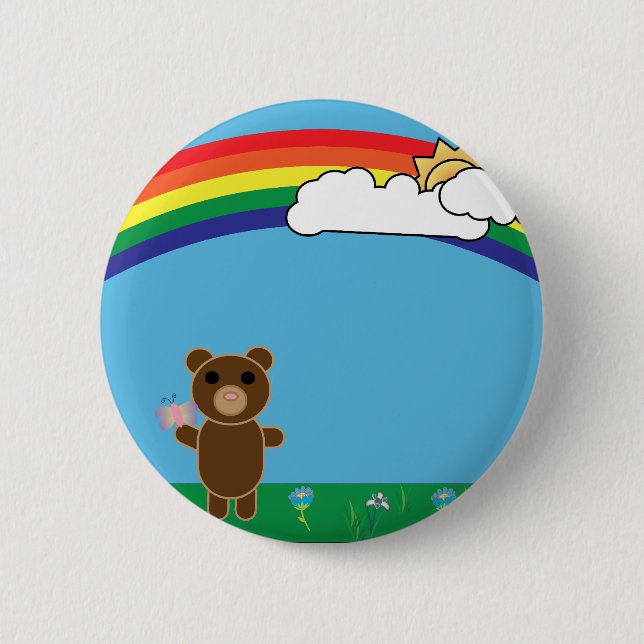 Badge Rond 5 Cm Bouton Ours mou (Devant)