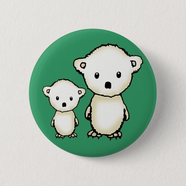 Badge Rond 5 Cm Bouton ours polaires mignons (Devant)