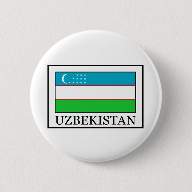 Badge Rond 5 Cm Bouton Ouzbékistan (Devant)