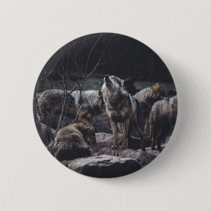 Badge Rond 5 Cm Bouton Pack Wolf