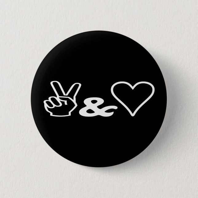 Badge Rond 5 Cm Bouton Paix et amour (Devant)