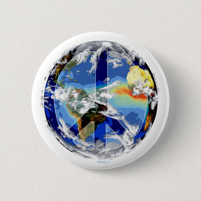 Badge Rond 5 Cm Bouton Paix Mondiale (Devant)