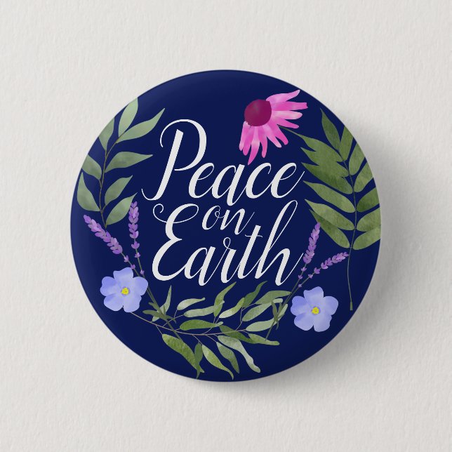 Badge Rond 5 Cm Bouton Paix sur Terre (Devant)