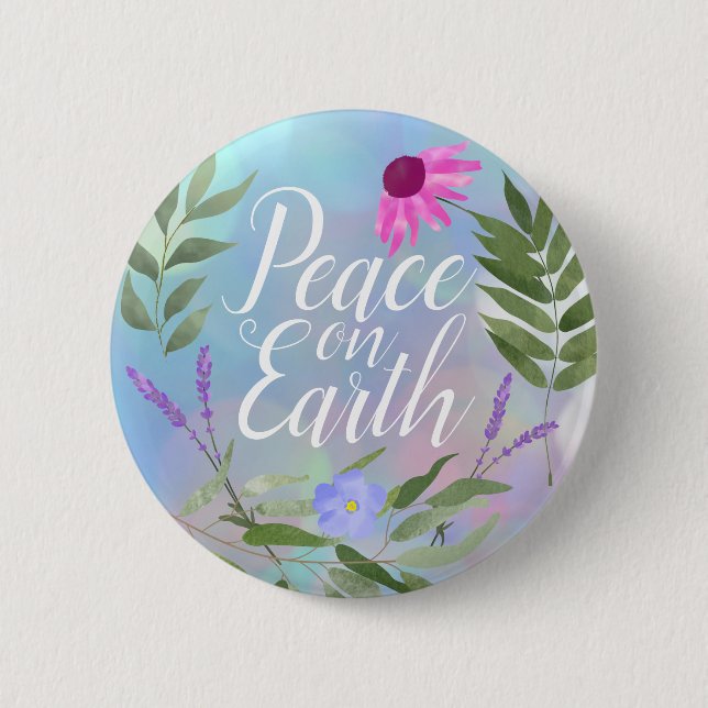 Badge Rond 5 Cm Bouton Paix sur Terre (Devant)