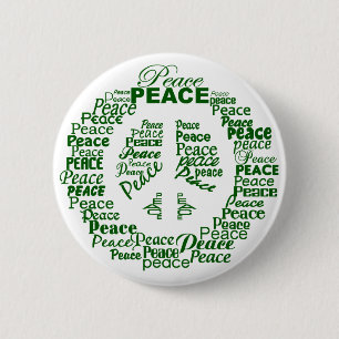 Badge Rond 5 Cm Bouton Paix - vert