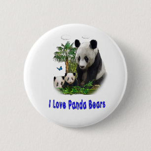 Badge Rond 5 Cm Bouton Panda bear