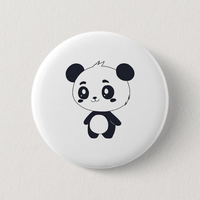 Badge Rond 5 Cm bouton panda mignon (Devant)