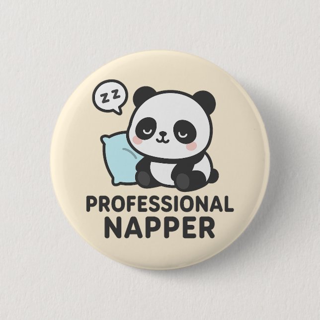 Badge Rond 5 Cm Bouton Panda Napper Professionnel (Devant)