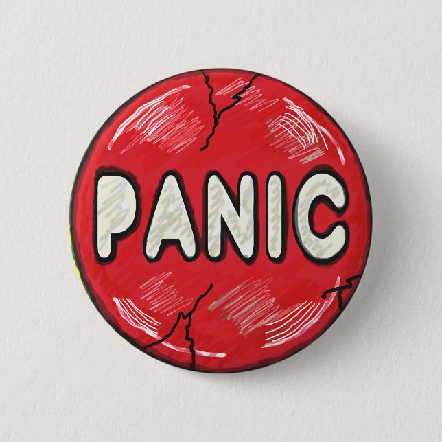 Badge Rond 5 Cm Bouton Panique (Devant)