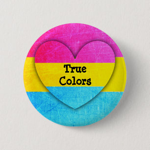 Badge Rond 5 Cm Bouton Pansexual de drapeau de véritables couleurs