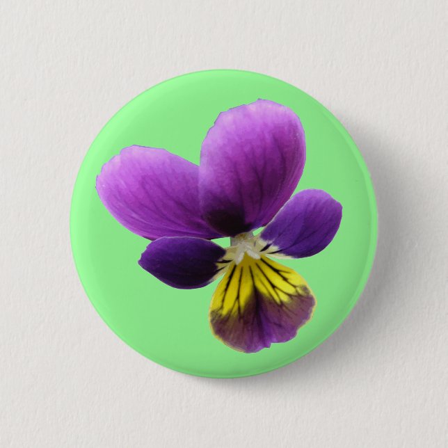 Badge Rond 5 Cm Bouton Pansy (Devant)