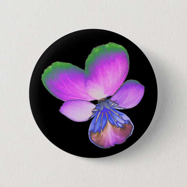 Badge Rond 5 Cm Bouton Pansy (Devant)