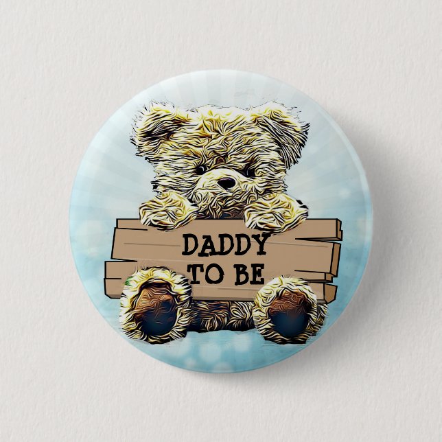 Badge Rond 5 Cm Bouton Papa to Be Baby shower (Devant)