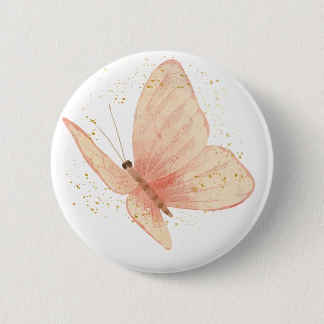 Badge Rond 5 Cm Bouton Papillon (Devant)