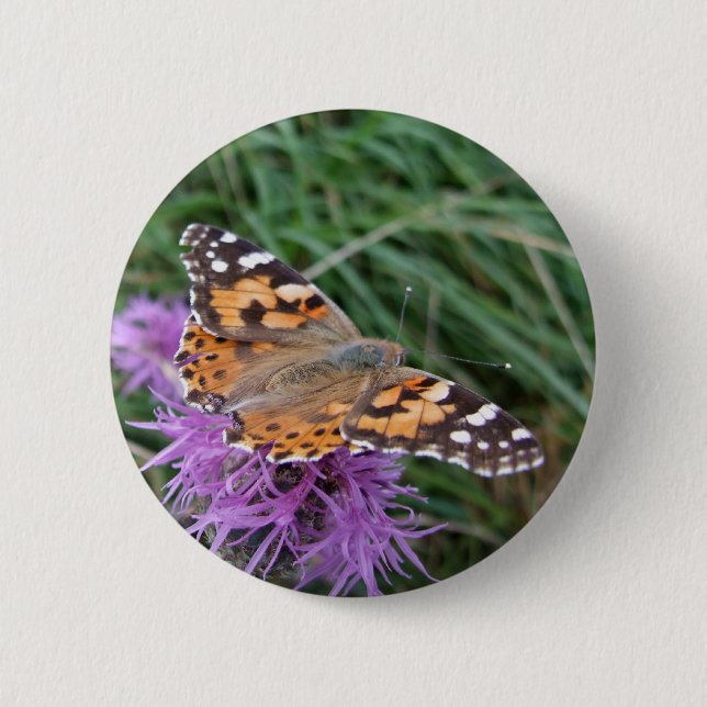 Badge Rond 5 Cm Bouton Papillon (Devant)
