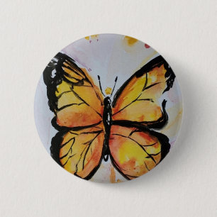 Badge Rond 5 Cm Bouton papillon Monarque