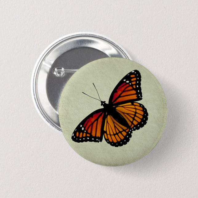 Badge Rond 5 Cm Bouton papillon Viceroy (Devant & derrière)