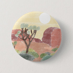 Badge Rond 5 Cm Bouton Parc national de Joshua Tree