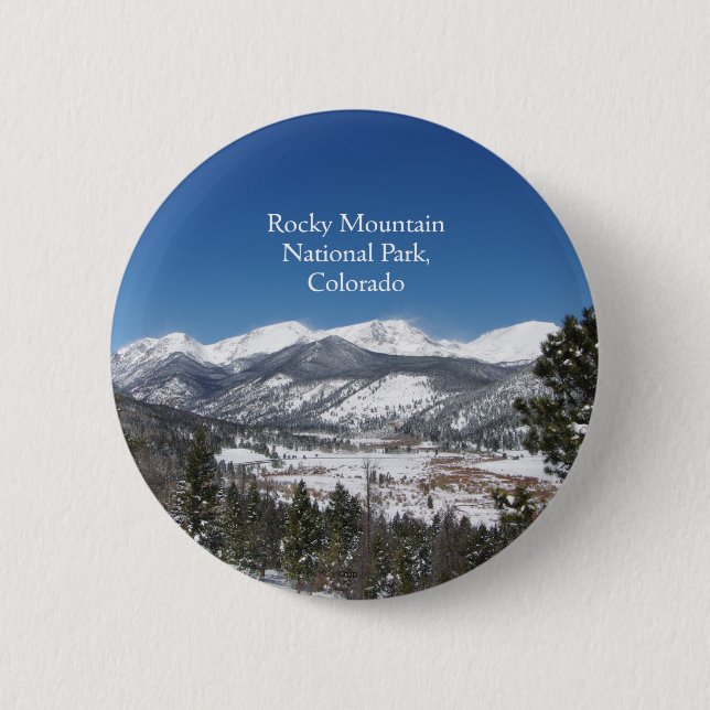 Badge Rond 5 Cm Bouton Parc national de Rocky Mountain (Devant)