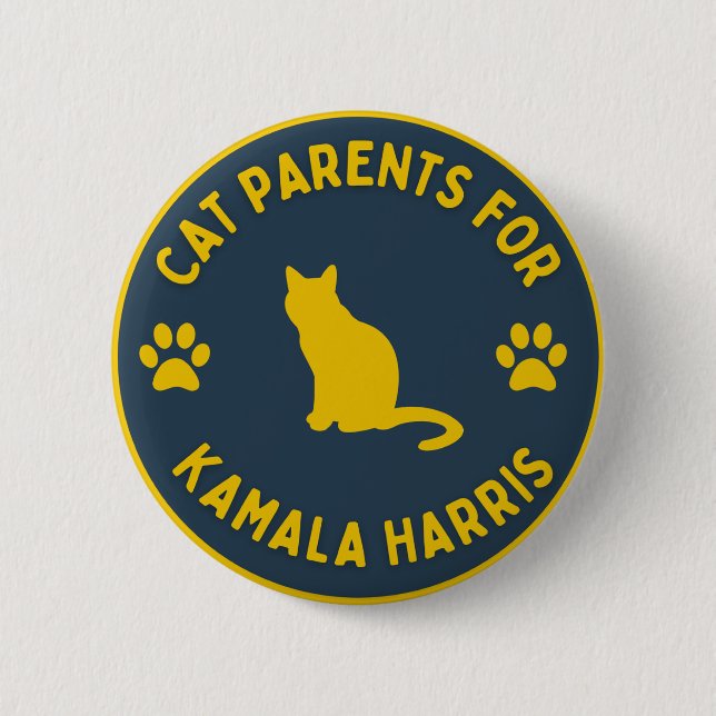 Badge Rond 5 Cm Bouton Parents de chat pour Kamala Harris (Devant)
