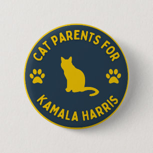 Badge Rond 5 Cm Bouton Parents de chat pour Kamala Harris