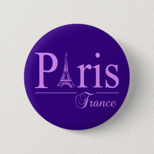 Badge Rond 5 Cm Bouton Paris France