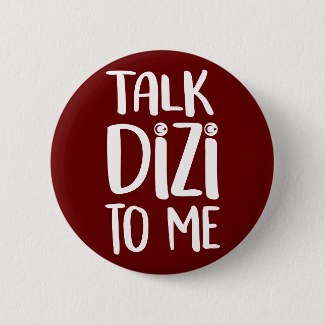 Badge Rond 5 Cm Bouton Parler Dizi Bold Maroon (Devant)