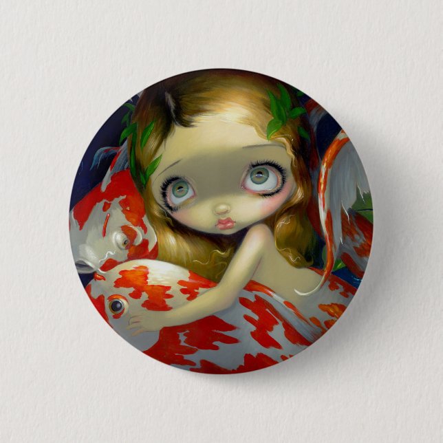 Badge Rond 5 Cm Bouton "parmi Koi" (Devant)
