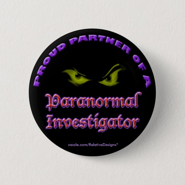 Badge Rond 5 Cm Bouton Partenaire fier d'un enquêteur paranormal (Devant)