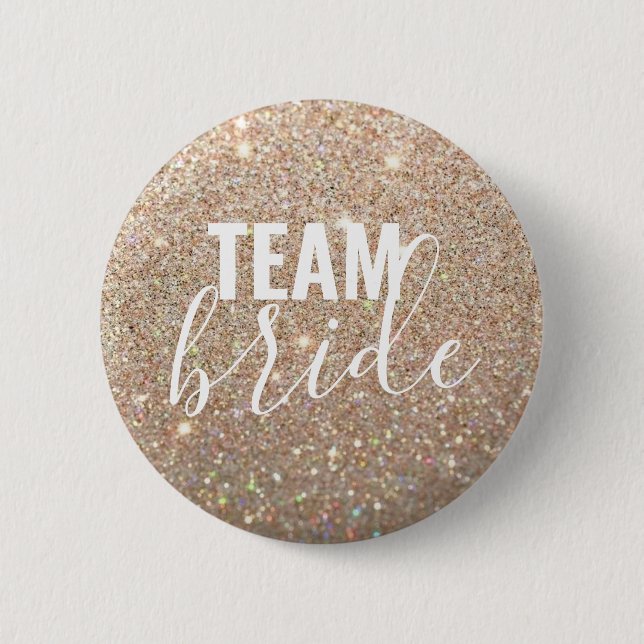 Badge Rond 5 Cm Bouton - Parties scintillant d'or Fab Team Bride (Devant)