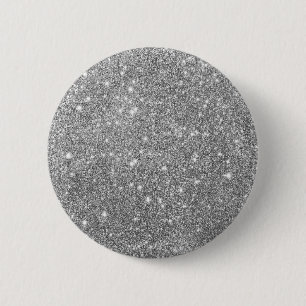 Badge Rond 5 Cm Bouton Parties scintillant en argent de luxe