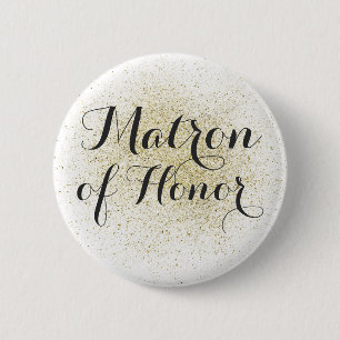 Badge Rond 5 Cm Bouton parties scintillant Gold Matron of Honor