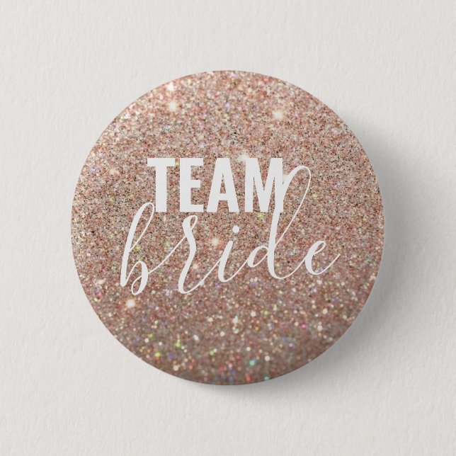 Badge Rond 5 Cm Bouton - Parties scintillant Rose Gold Fab Team Br (Devant)