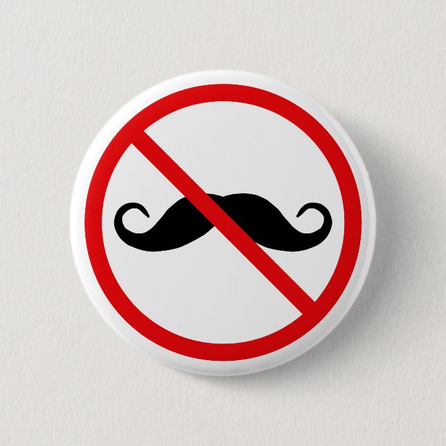 Badge Rond 5 Cm Bouton Pas de moustaches (Devant)